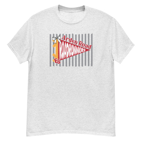 Arden Road Elementary Roadrunners Tee - pennant-style "Arden Road" wordmark design - Ash front flat