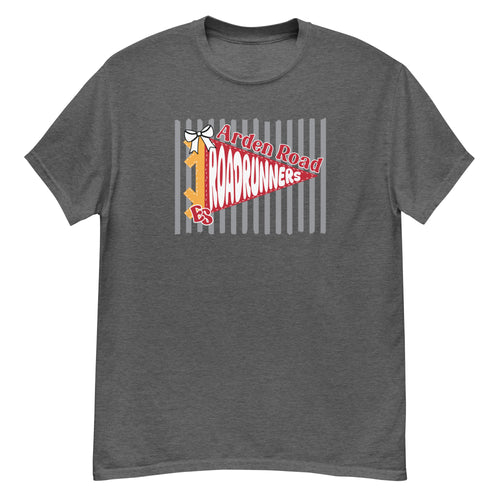 Arden Road Elementary Roadrunners Tee - pennant-style "Arden Road" wordmark design - Dark Heather front flat