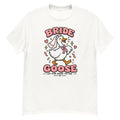 Bride Goose Tee - goose in a veil with pink and orange details, "Bride Goose, Last Honk Before the Vow" text - White front flat