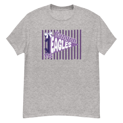 Canyon High School Eagles Tee - pennant-style "Canyon" wordmark design - Sport Grey front flat