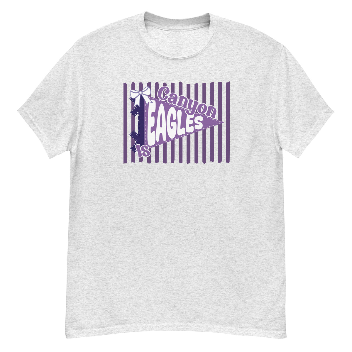 Canyon Intermediate Tee - pennant-style "Canyon Intermediate" wordmark design - Ash front flat