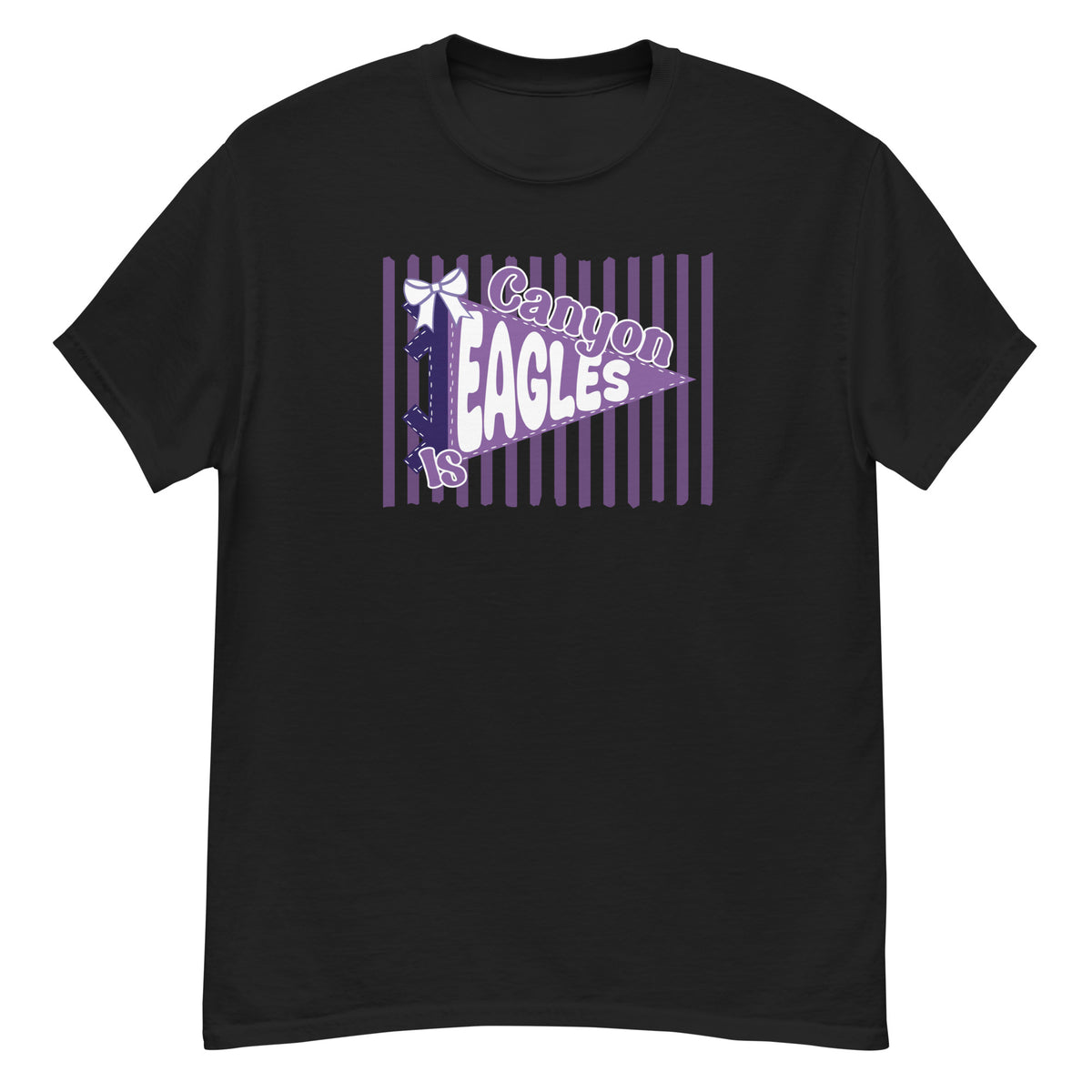Canyon Intermediate Tee - pennant-style "Canyon Intermediate" wordmark design - Black front flat