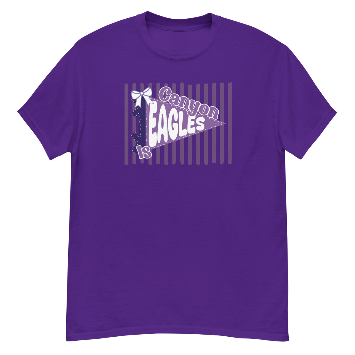 Canyon Intermediate Tee - pennant-style "Canyon Intermediate" wordmark design - Purple front flat