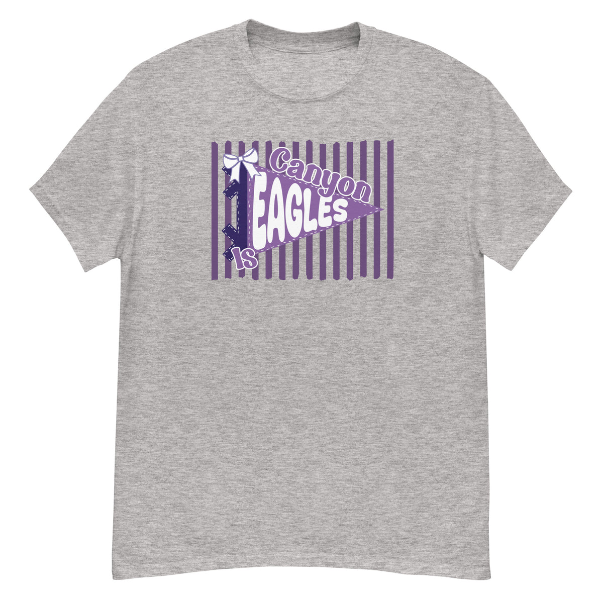 Canyon Intermediate Tee - pennant-style "Canyon Intermediate" wordmark design - Sport Grey front flat