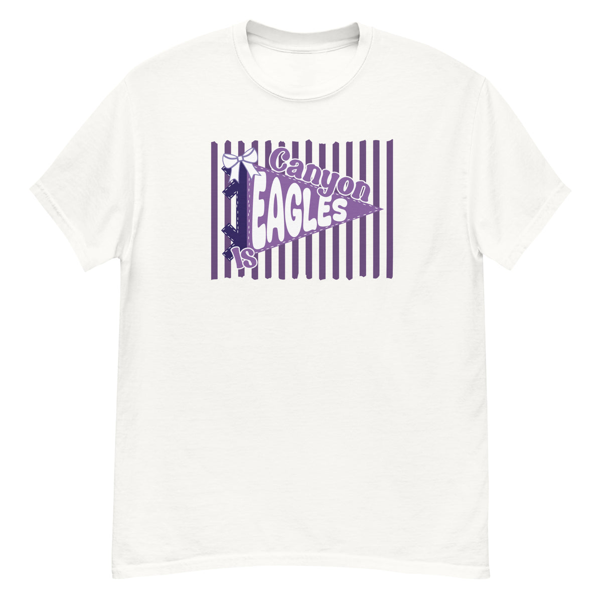 Canyon Intermediate Tee - pennant-style "Canyon Intermediate" wordmark design - White front flat