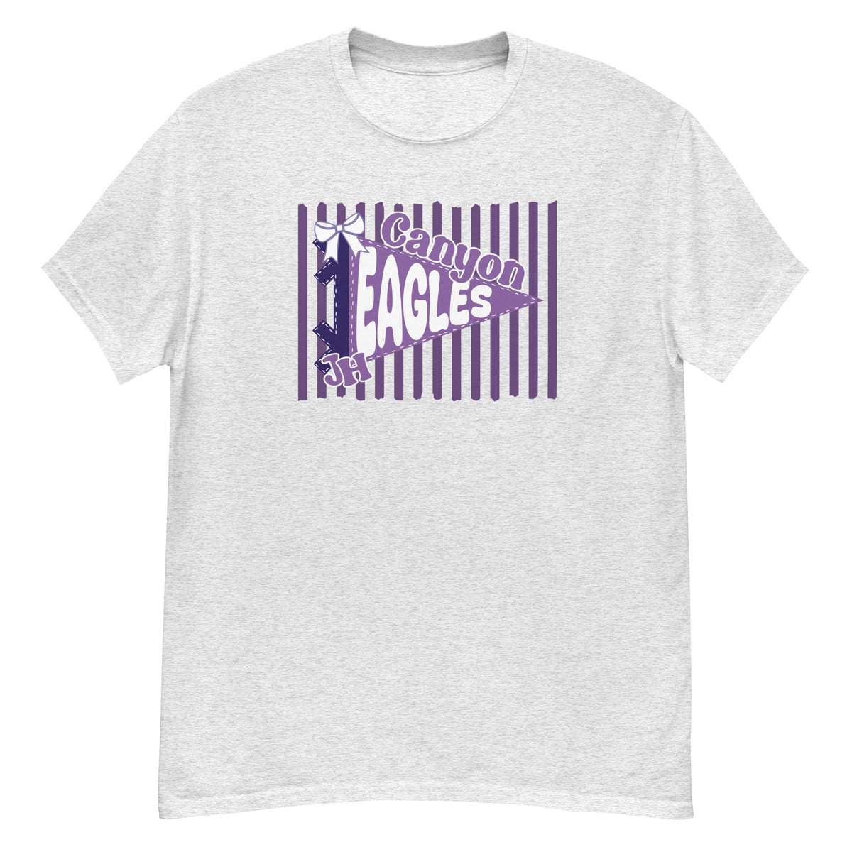Canyon Junior High Eagles Tee - pennant-style "Canyon" wordmark design - Ash front flat