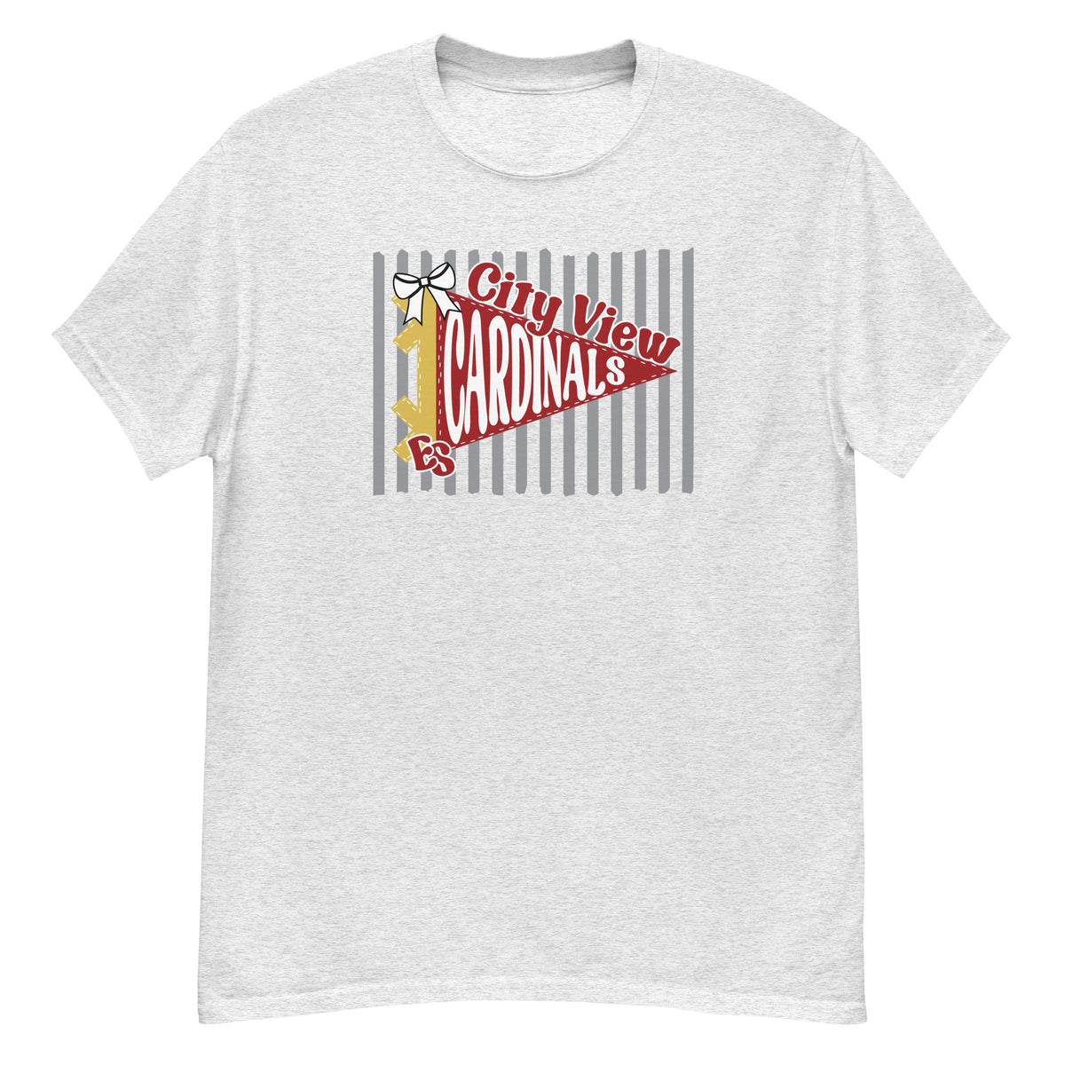 City View Elementary Tee - pennant-style "City View" wordmark design - Ash front flat