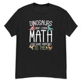 Dinosaur Math Tee - dinosaur and math themed graphic - Black front flat