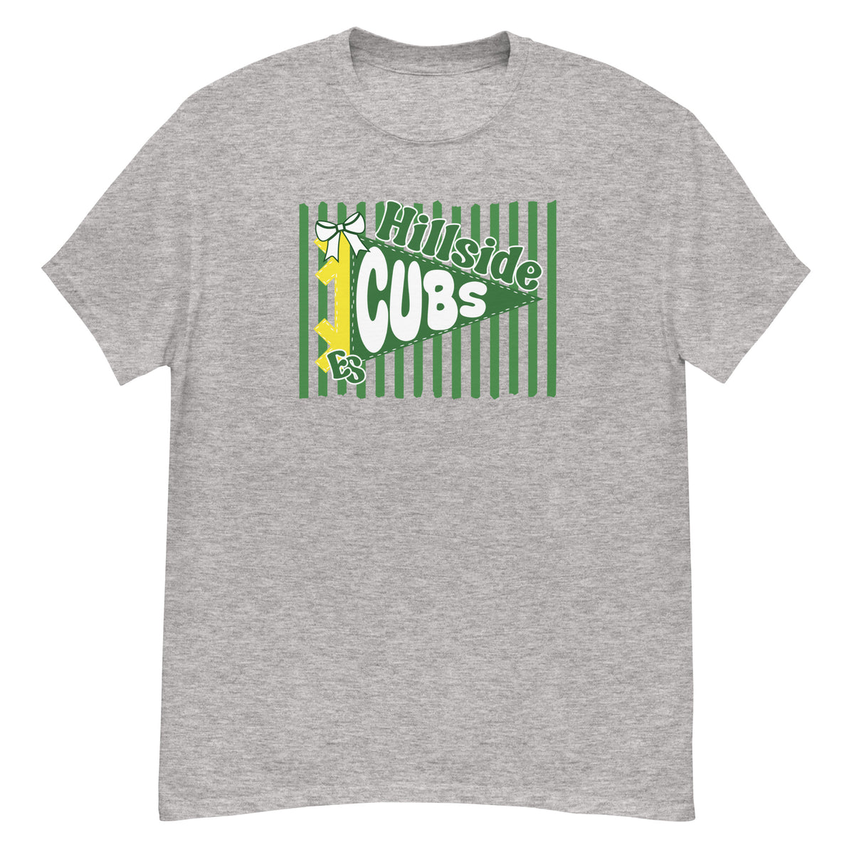 Hillside Elementary Cubs Tee - pennant-style "Hillside" wordmark design - Sport Grey front flat