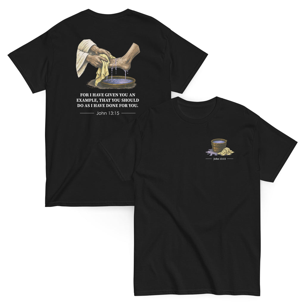 John 13:15 Tee - Bible verse graphic, front and back print - Black