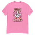 Maid of Honor Goose Tee - goose wearing a purple Maid of Honor sash, "Maid of Honor Goose, Chief Honk Supporter" text - Azalea front flat