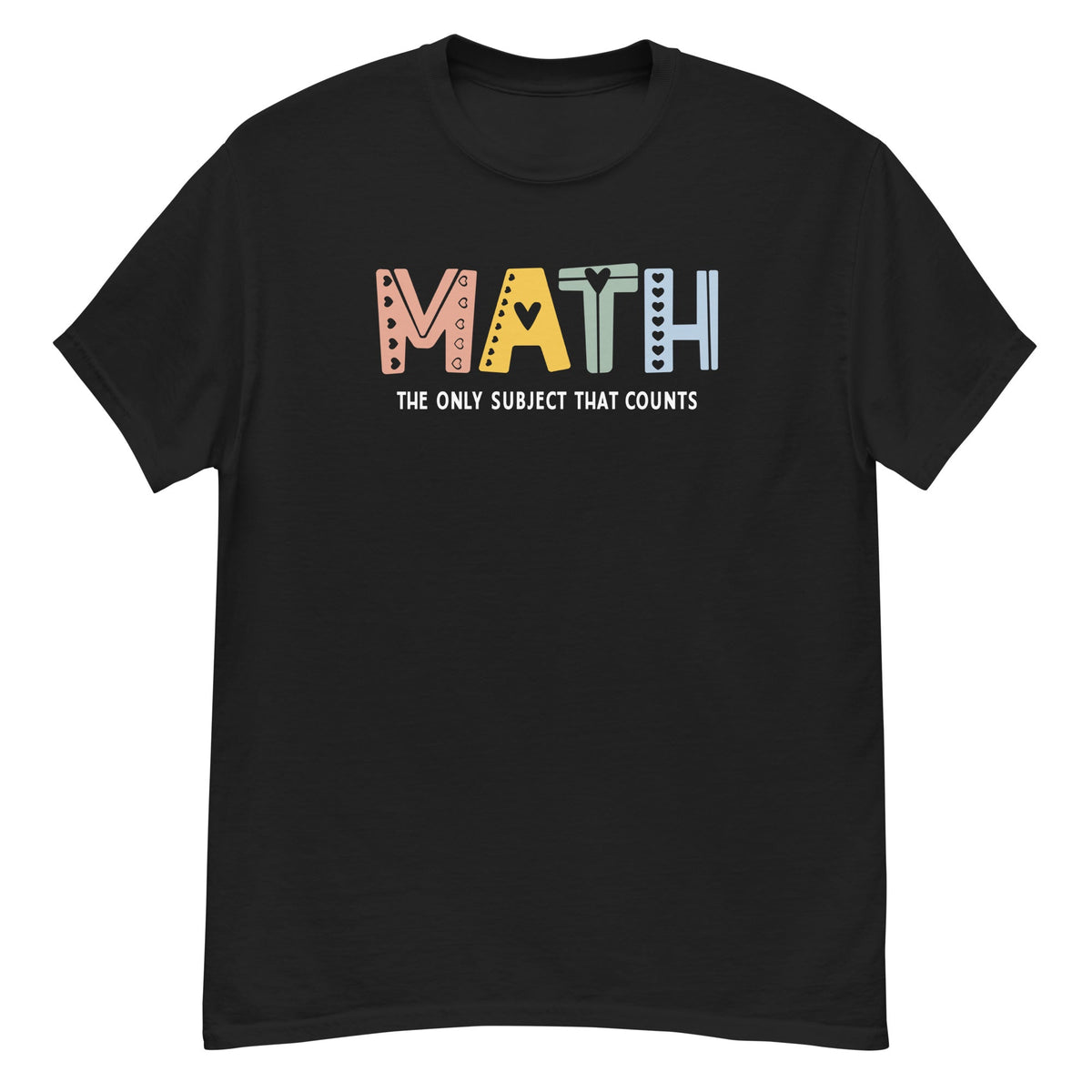 Math Counts Tee - math-themed graphic - Black front flat