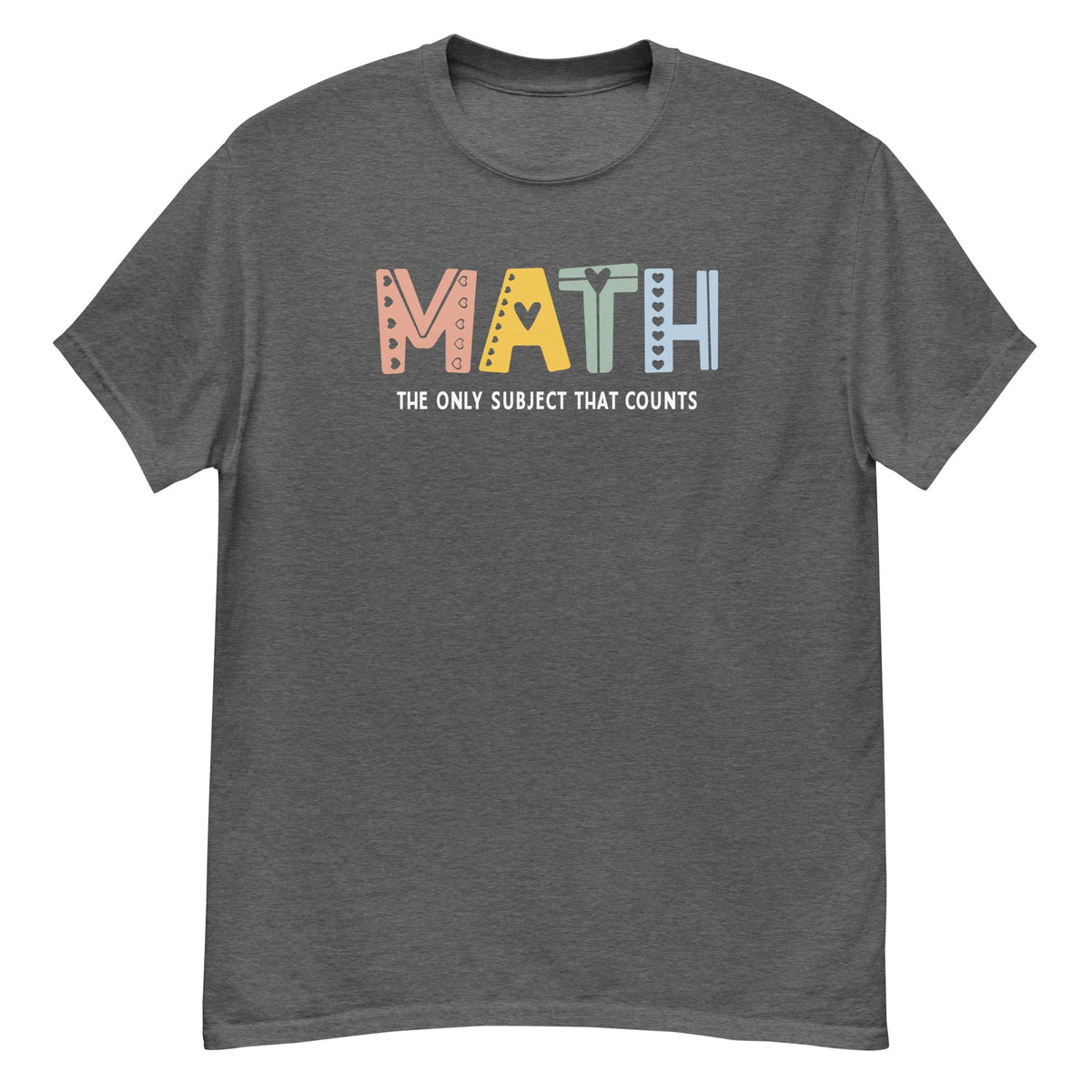 Math Counts Tee - math-themed graphic - Dark Heather front flat